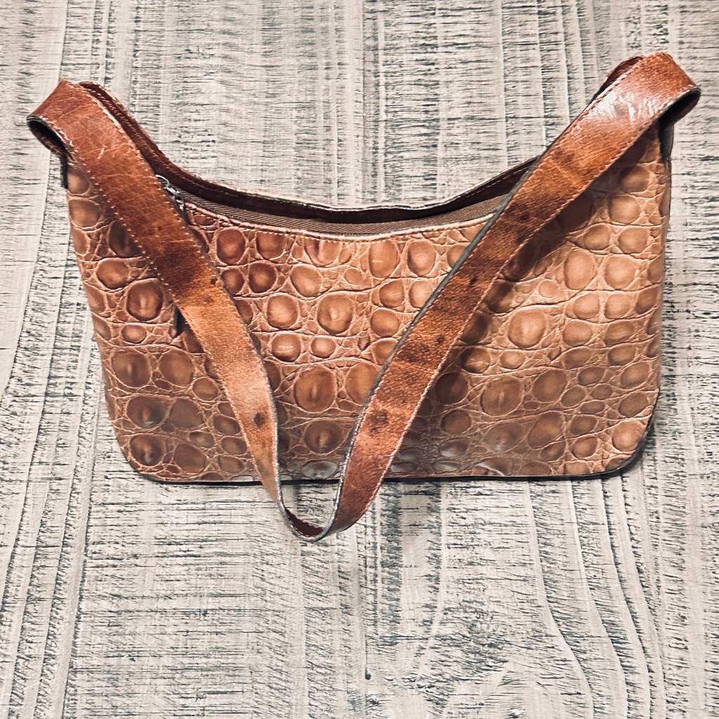 Brown Crocodile Pattern Womens Bag